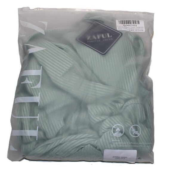 Zaful Womens One Piece Jumpsuit Casual Ribbed Sleeveless Pockets Green Small - Picture 7 of 7